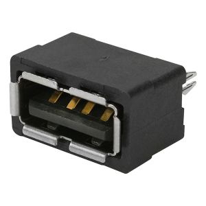 Conector USB Fêmea Preto 180º 1