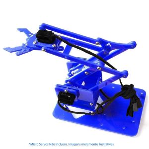 Braço Robótico Acrílico Azul (Esqueleto + Parafusos para montar) 1