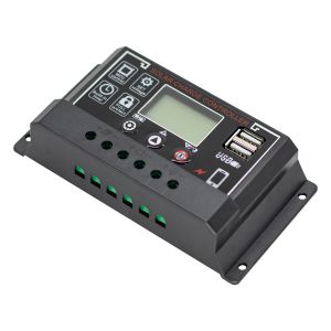 Controlador Solar 12V 24V Automático Display LCD USB PWM 20A