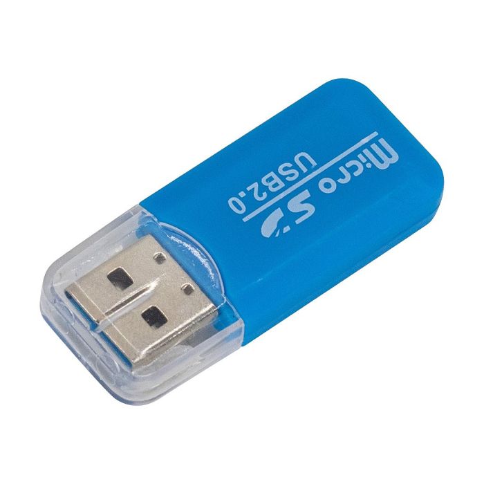 Leitor de Cartão Micro SD Card Adaptador USB (Azul Claro)